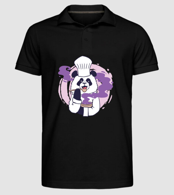 Panda Chef model negru pe tricou