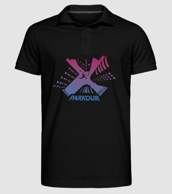 Parkour model negru pe tricou