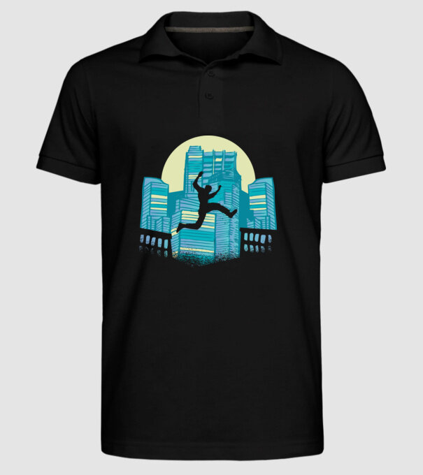 Parkour model negru pe tricou
