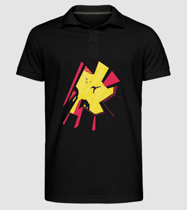 Alergare Parkour model negru pe tricou