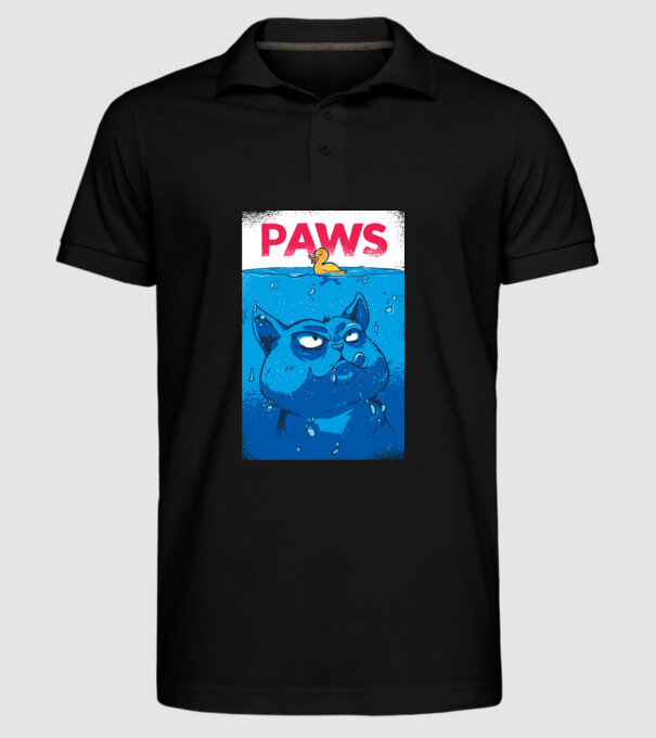 Paws Pisică la atac model negru pe tricou