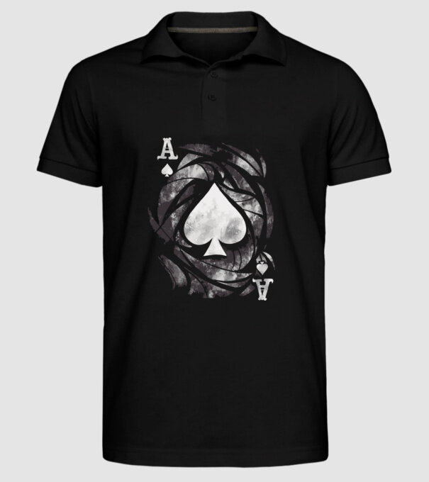 As de pică model negru pe tricou
