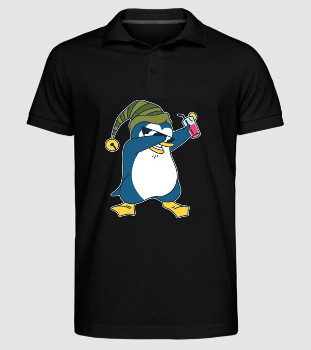 Pinguin DAB model negru pe tricou
