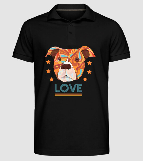 Dragoste Pitbull model negru pe tricou
