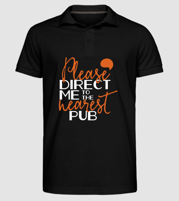 Please direct me to the nearest pub model negru pe tricou