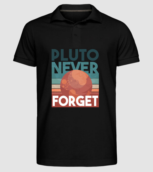 Pluto never forget model negru pe tricou