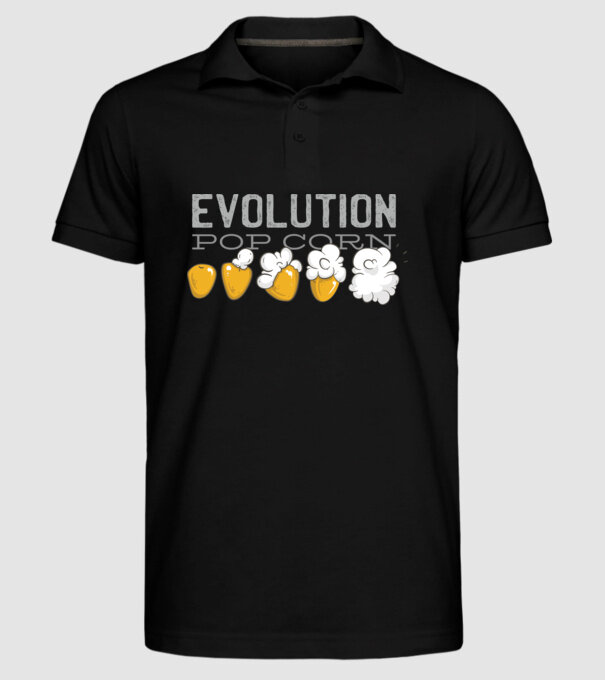 Evoluție Popcorn model negru pe tricou