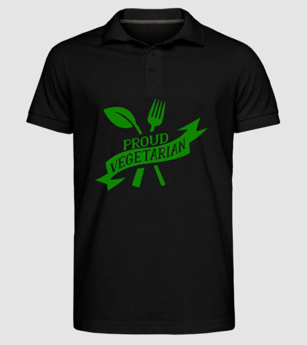 Proud Vegetarian model negru pe tricou