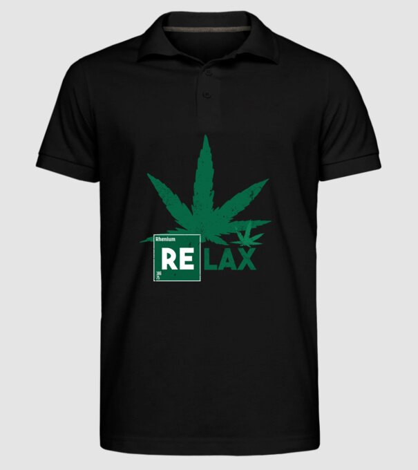 Relax Cannabis model negru pe tricou