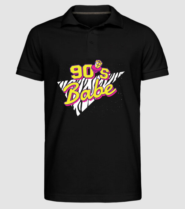 Retro 90s Babe model negru pe tricou
