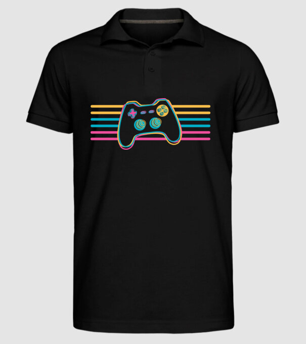 Gamer Controler Retro model negru pe tricou