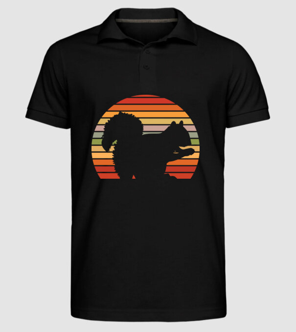 Veveriță Retro model negru pe tricou