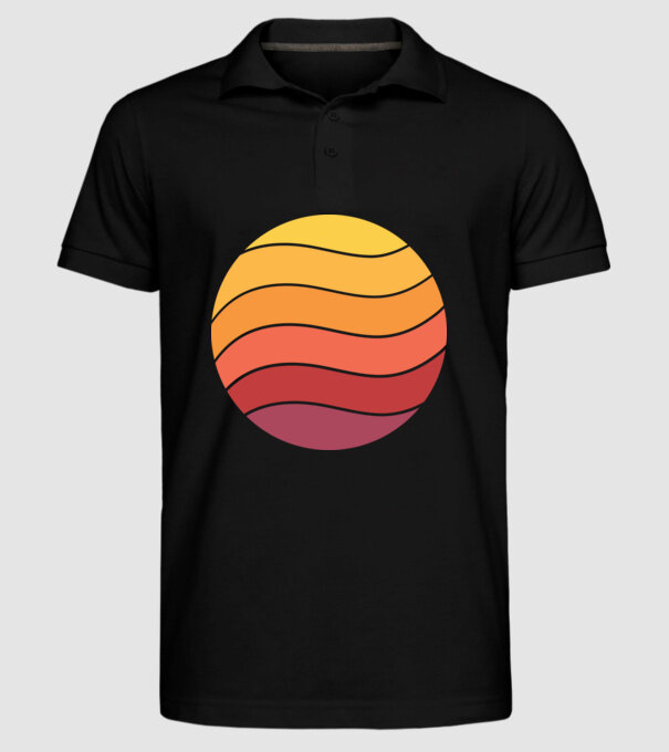 Fond Retro Apus de soare model negru pe tricou