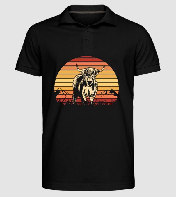 Vită Retro model negru pe tricou