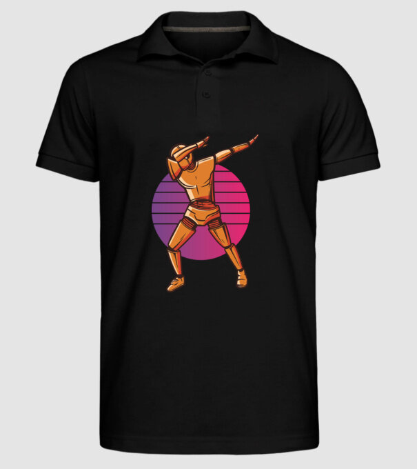 Robot DAB model negru pe tricou