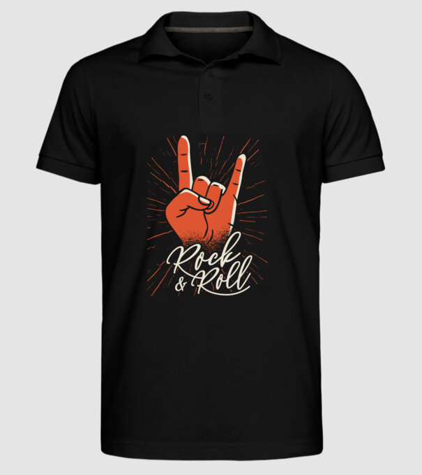 Rock and Roll model negru pe tricou