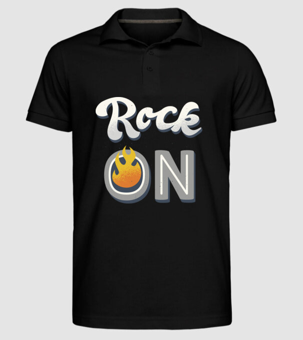 Rock On model negru pe tricou