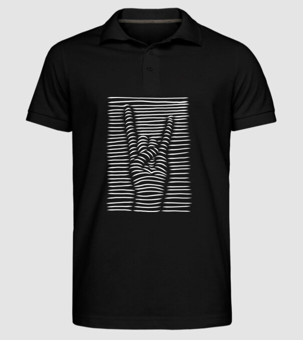 Mână Rocker model negru pe tricou