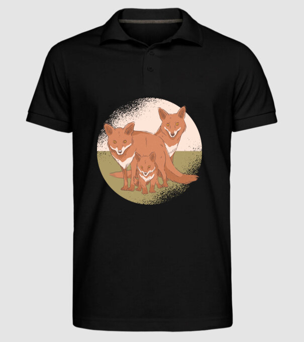 Familie Vulpe model negru pe tricou