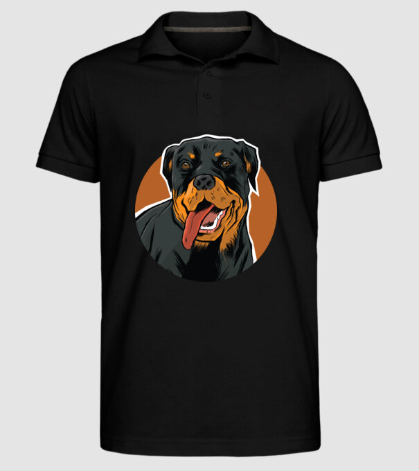 Tricou cu Câine Rottweiler model negru pe tricou