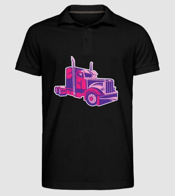 Camion roz model negru pe tricou