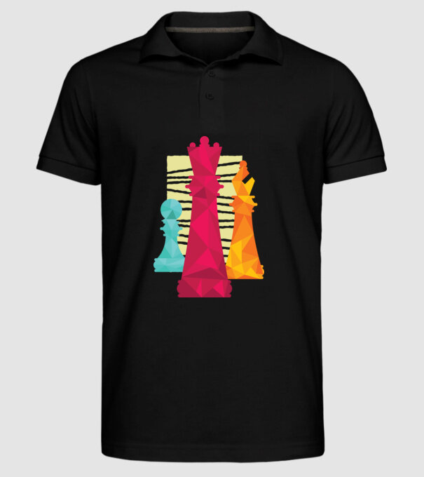 Piese Șah model negru pe tricou