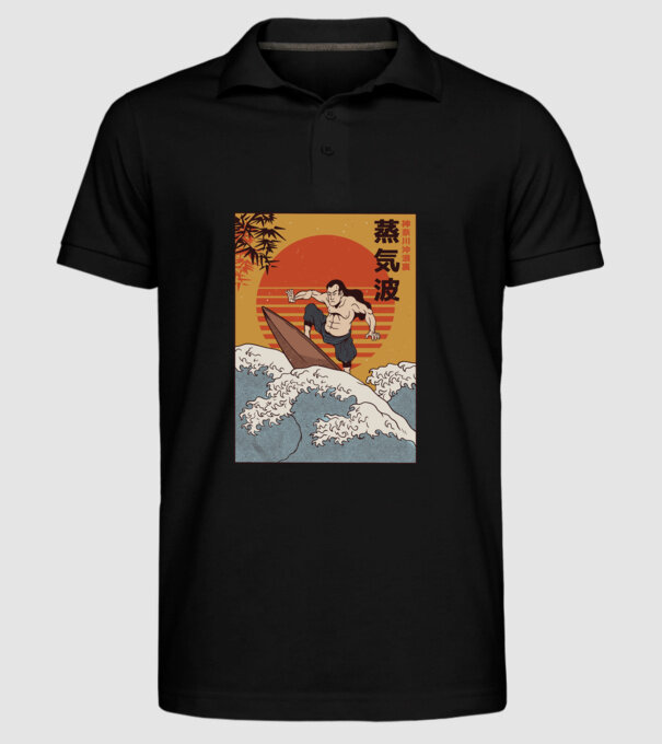 Samurai Surf model negru pe tricou