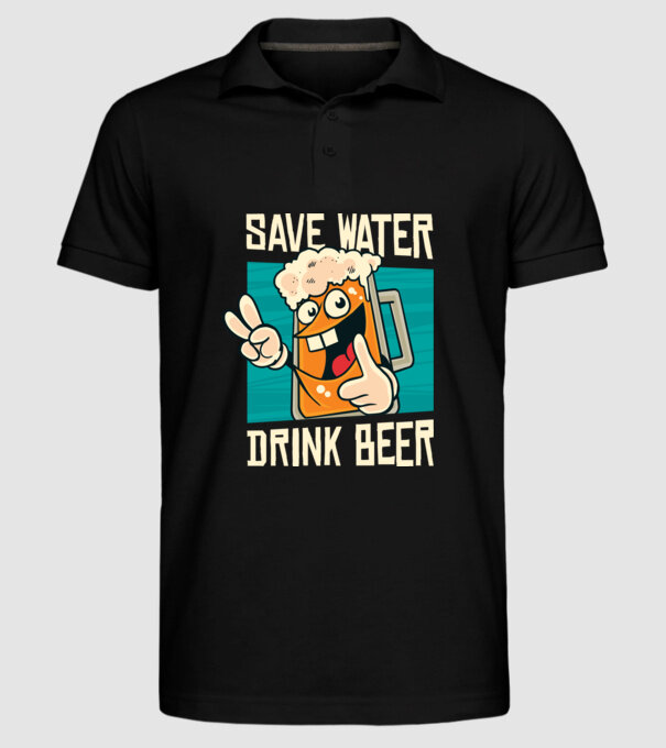 Save water, drink beer tricou amuzant bere model negru pe tricou