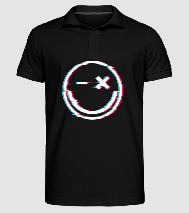 Smile glitch neon tiktok style model negru pe tricou