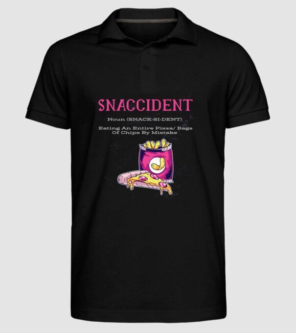 Snaccident model negru pe tricou