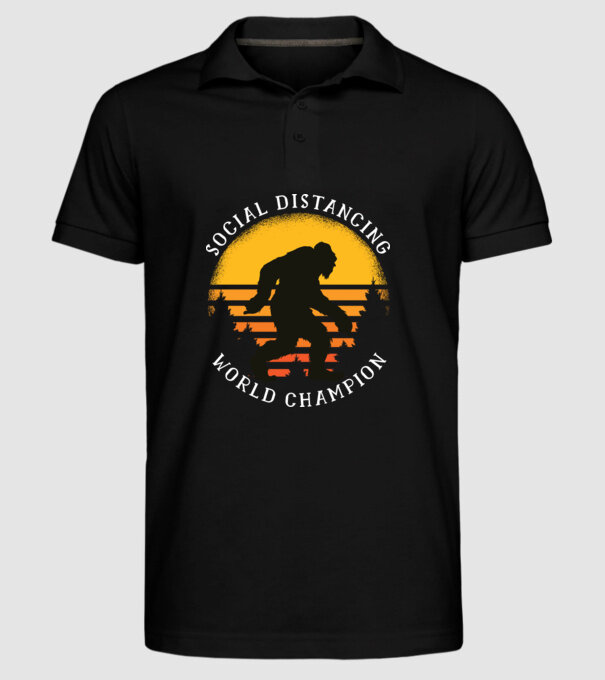 Campion Social Distancing model negru pe tricou