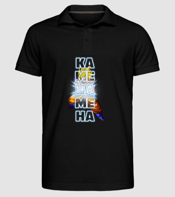 Son Goku Kamehameha model negru pe tricou