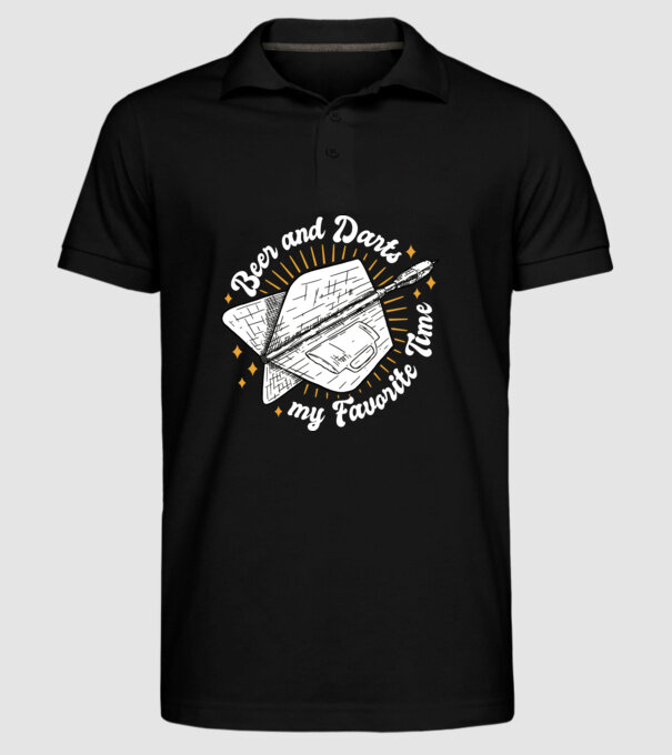 Bere și darts model negru pe tricou