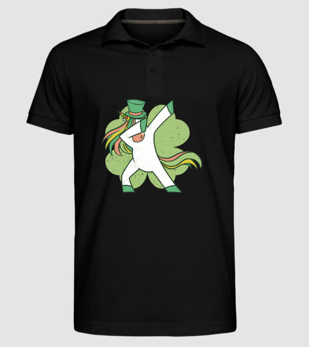 St Patrick Unicorn DAB model negru pe tricou