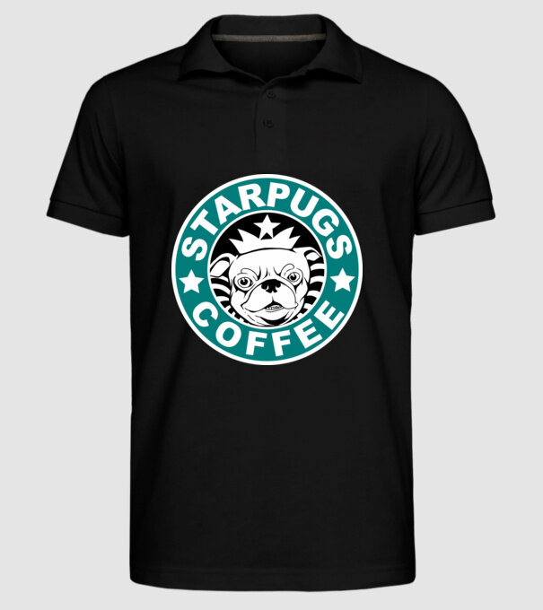 Starpugs Coffee model negru pe tricou