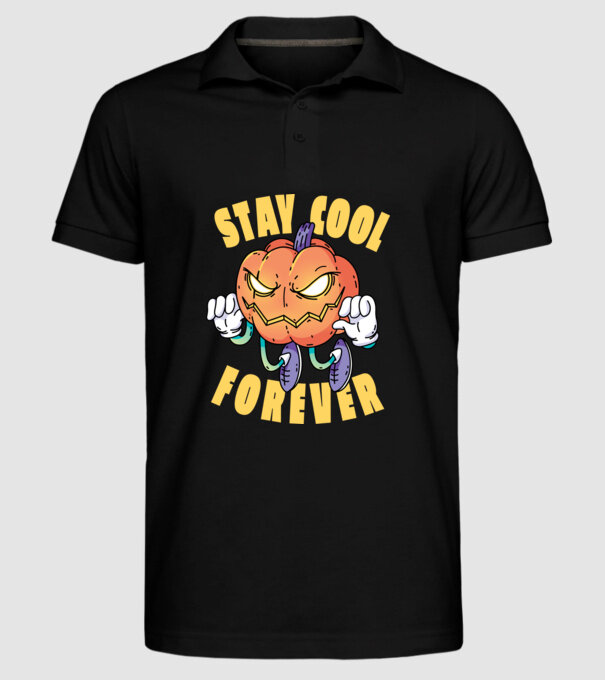 Dovleac de Halloween Stay Cool Forever model negru pe tricou