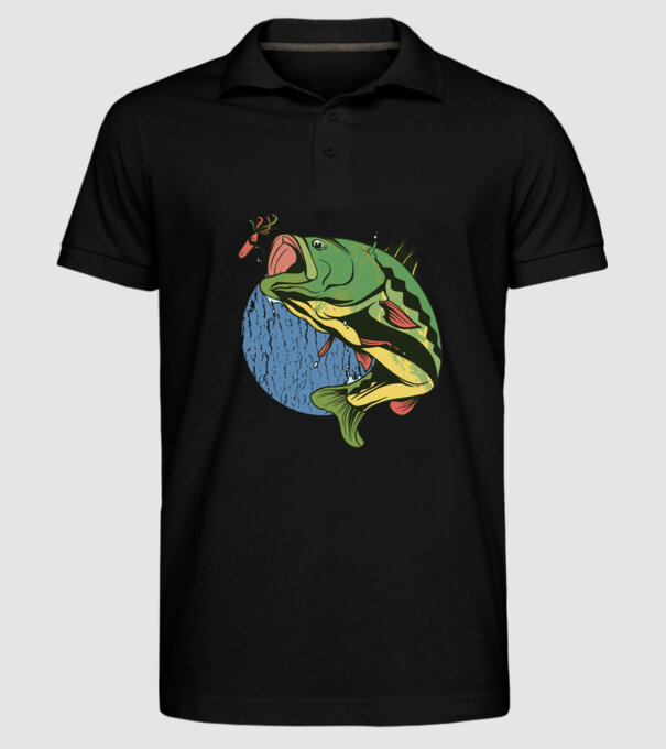 Biban Pescar model negru pe tricou
