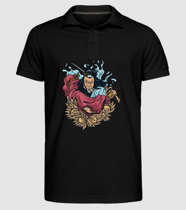 Samurai model negru pe tricou