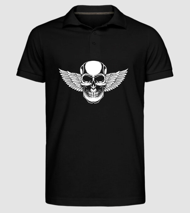 Craniu cu Aripi model negru pe tricou