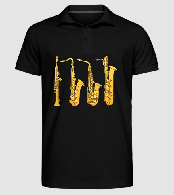 Saxofoane model negru pe tricou