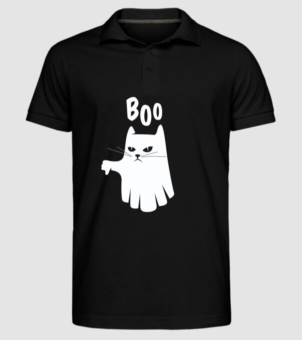 Pisică Fantomă model negru pe tricou