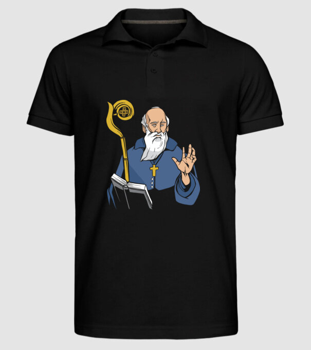 Sfântul Benedict model negru pe tricou