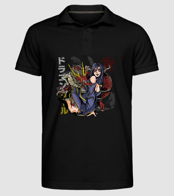 Dragon sexy Anime model negru pe tricou