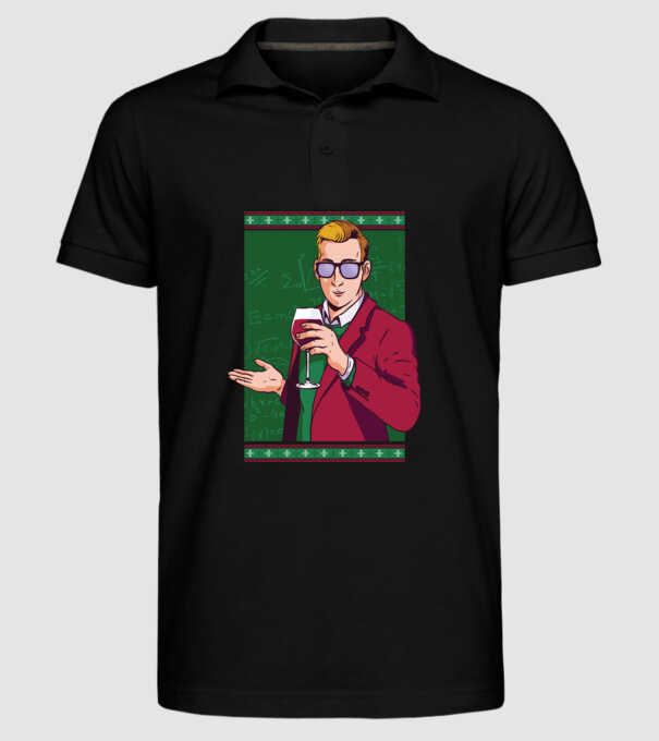 Profesor cu vin model negru pe tricou