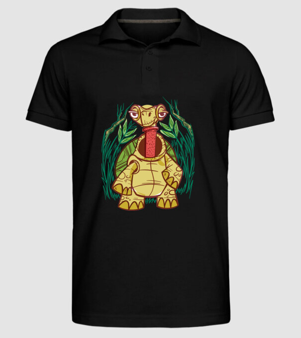 Gât Broască țestoasă model negru pe tricou