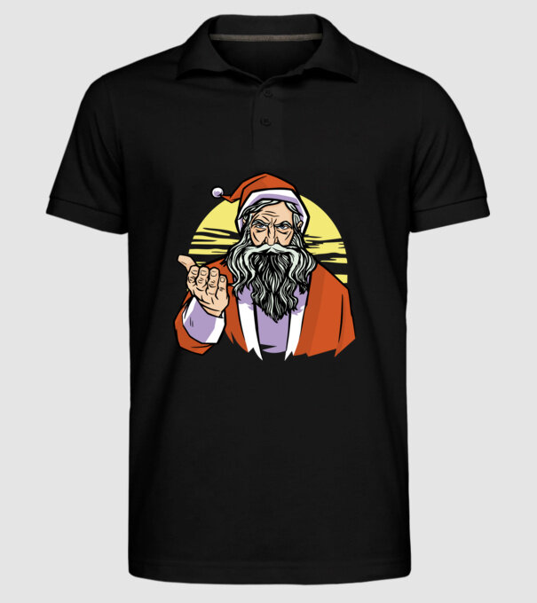 Moș Crăciun model negru pe tricou