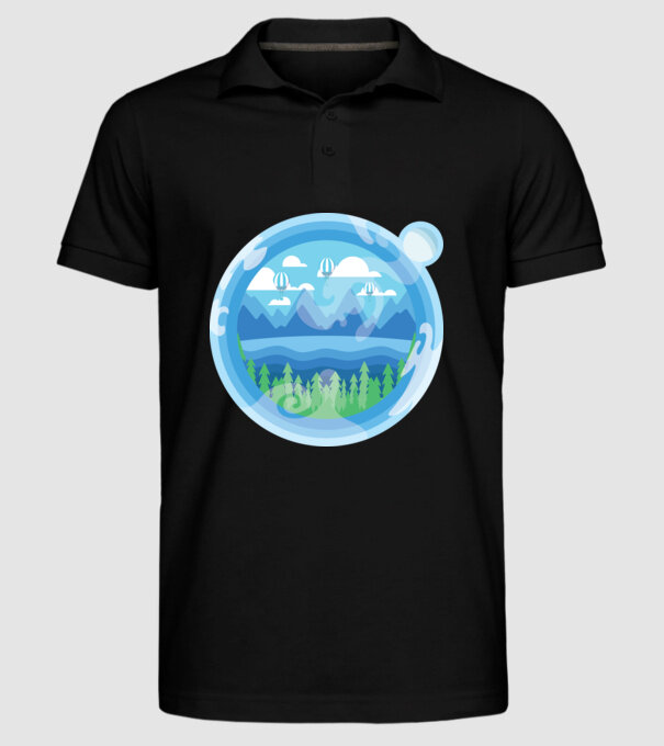 Natură model negru pe tricou
