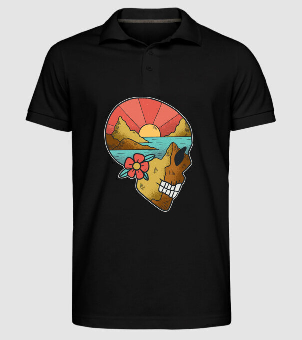 Natură Craniu model negru pe tricou