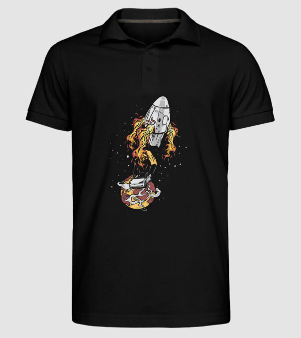 Tesla în spațiu model negru pe tricou
