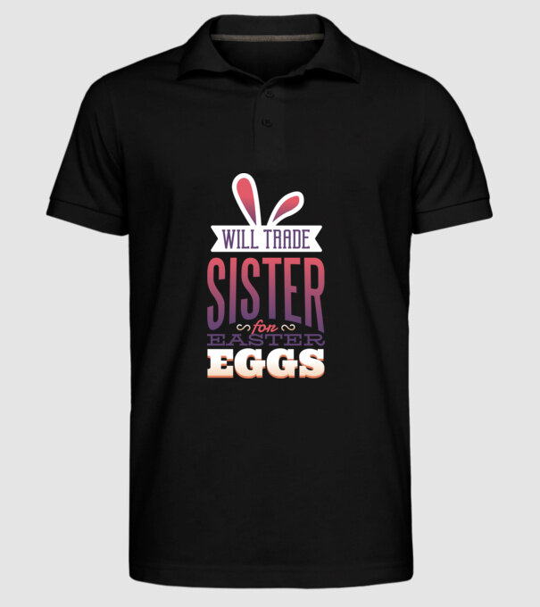 O schimb pe sora mea pe un ou de Paște model negru pe tricou